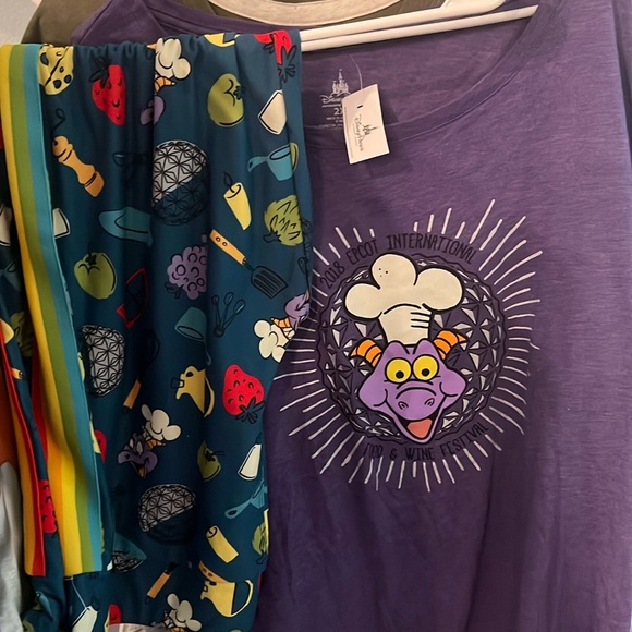 Disney Epcot Figment 2020 Food & Wine Festival Pajama Set Jammies BOTH BNWT XXL - Picture 1 of 4